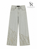 Skylure Washed Burnout Denim Pants