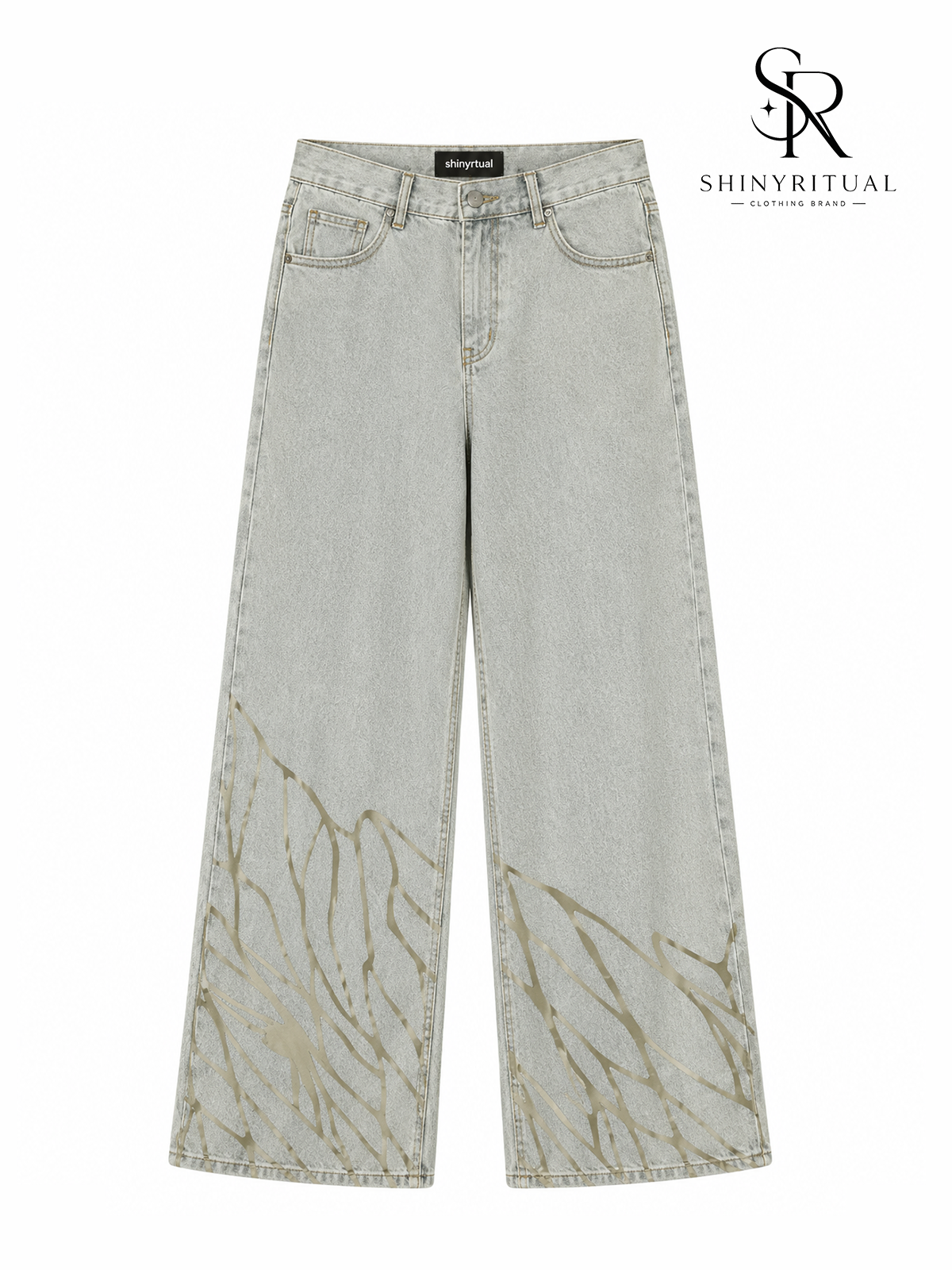 Skylure Washed Burnout Denim Pants