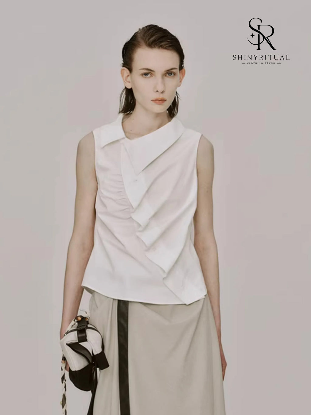 Aureline Asymmetry Sleeveless Shirt