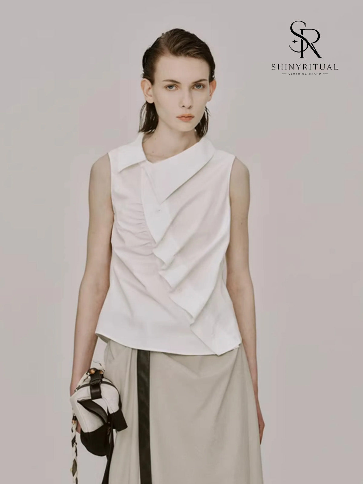 Aureline Asymmetry Sleeveless Shirt