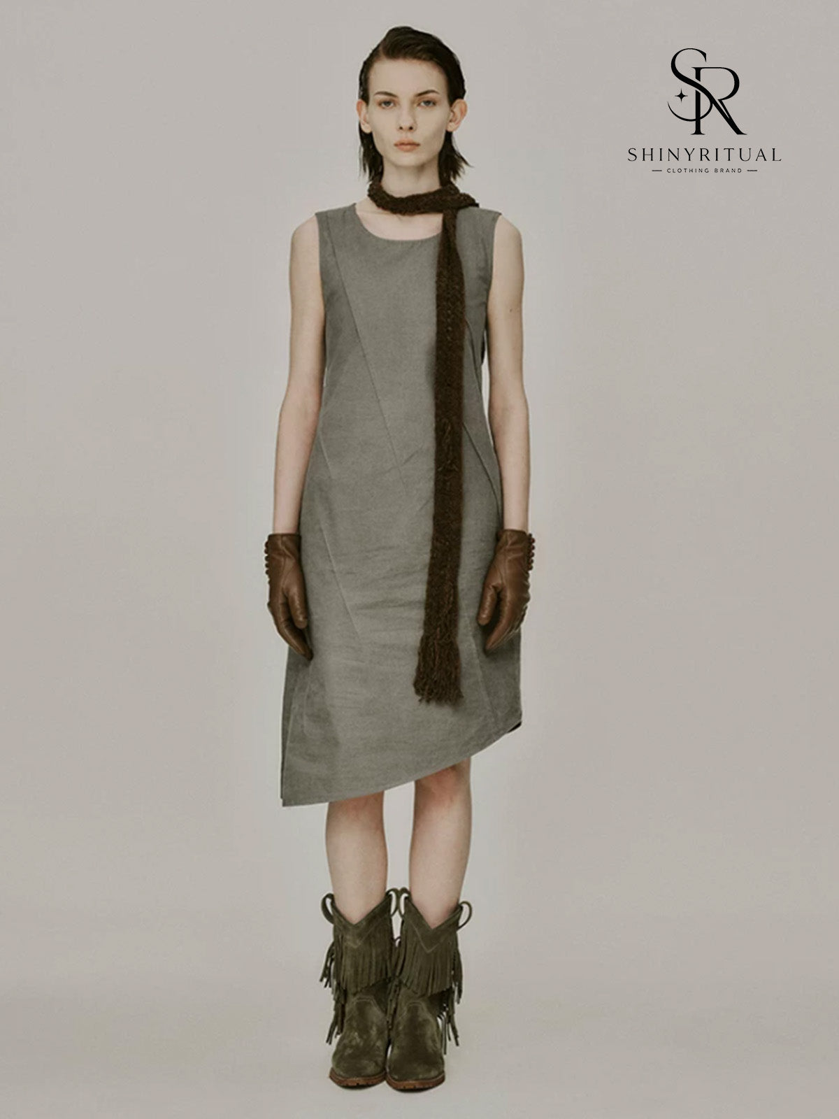 Elaris Sage Pleat Tank Dress