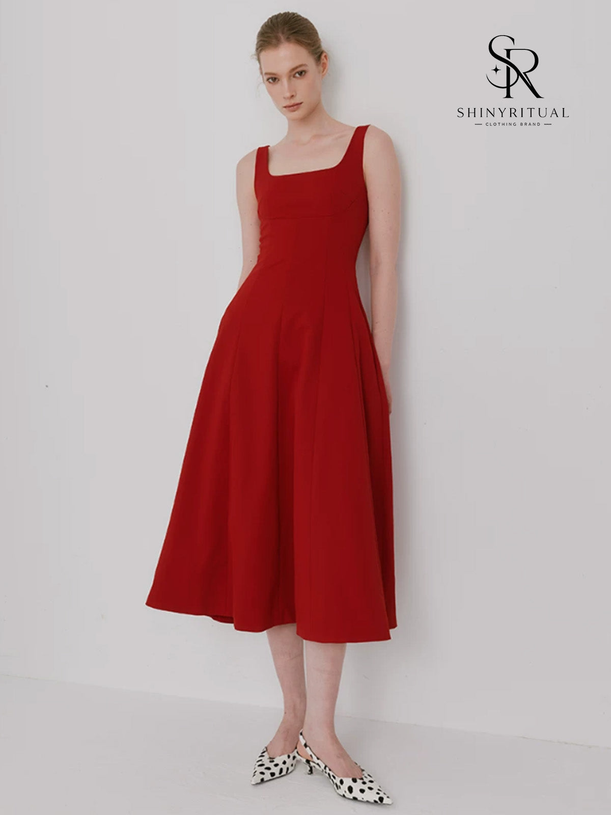 Rougevia Square-Neck Maxi Dress