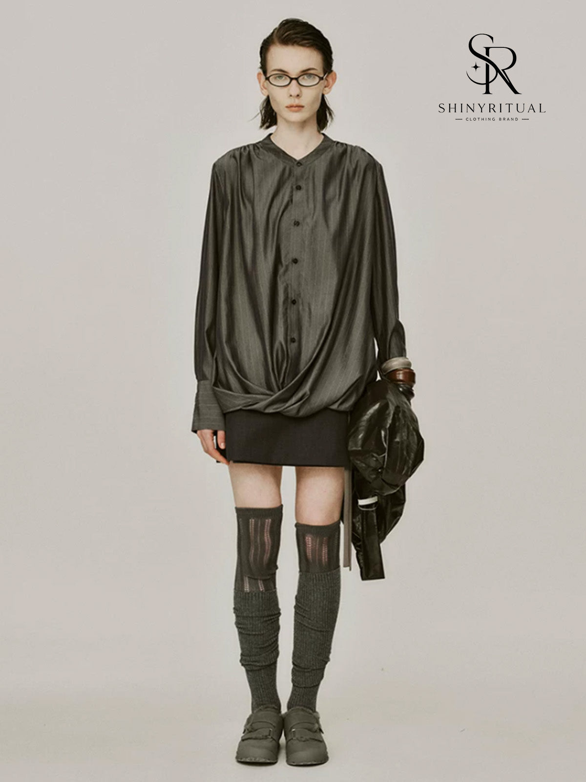 Sylven Stripe Silk Knot Shirt
