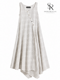 Ivresse Ivory Plaid Crossover Dress