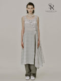 Ivresse Ivory Plaid Crossover Dress