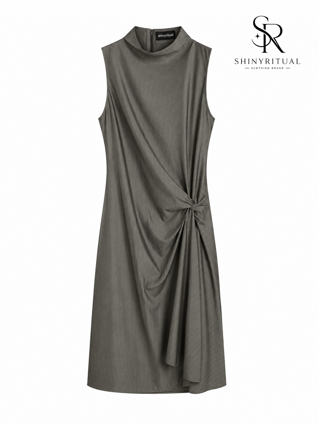 Mosselle Stripe Pleated Slip Dress
