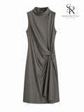 Mosselle Stripe Pleated Slip Dress