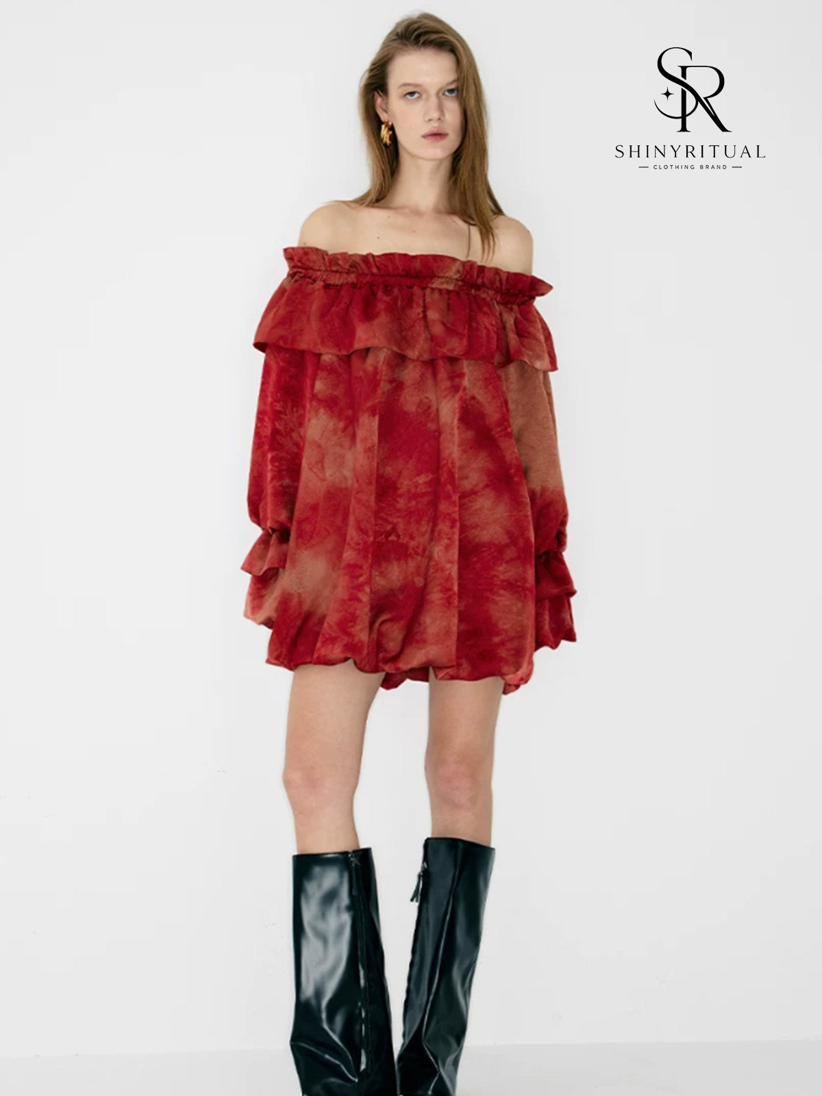 Crimson Tide Tie-Dye Shirt Dress