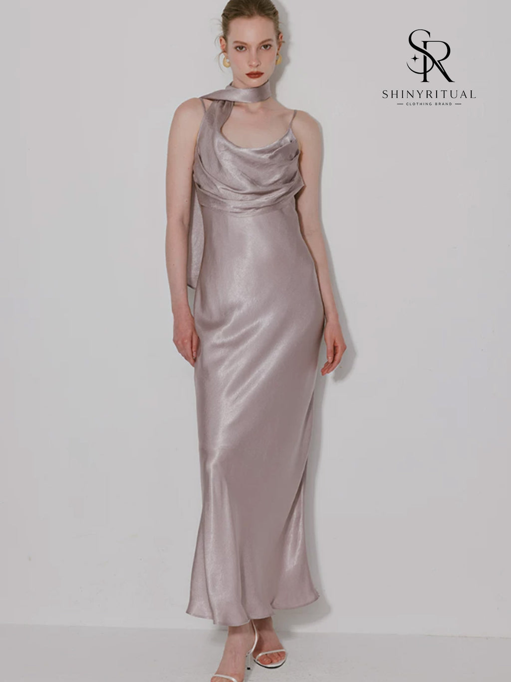 Lavelle Drape Ribbon Midi Dress