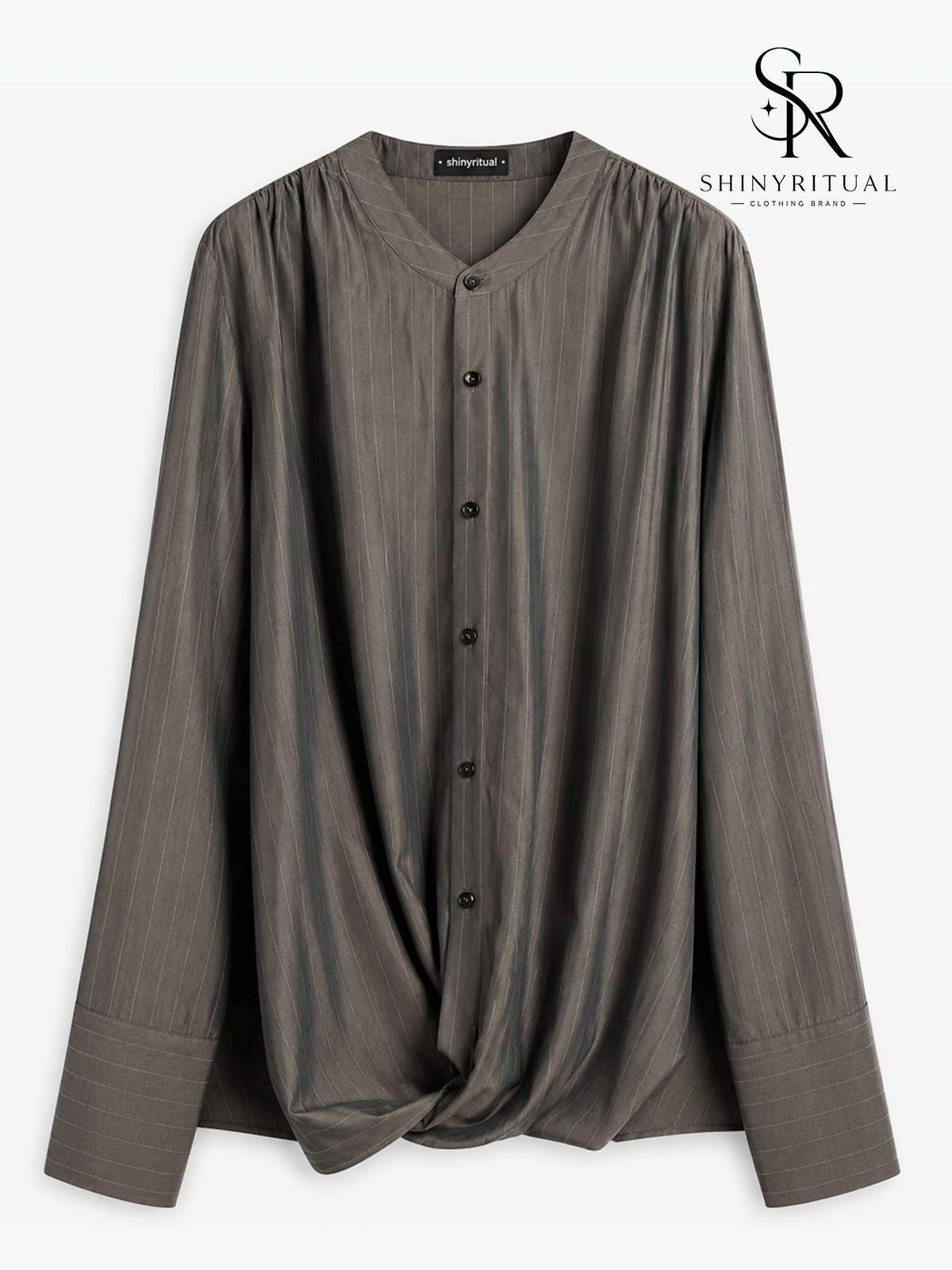 Sylven Stripe Silk Knot Shirt