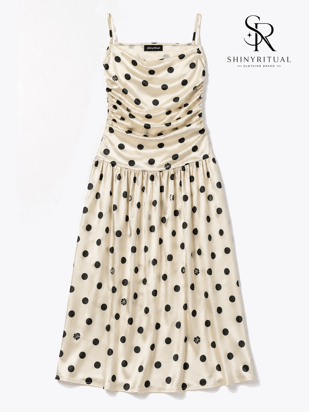 Roserie Polka Satin Slip Dress