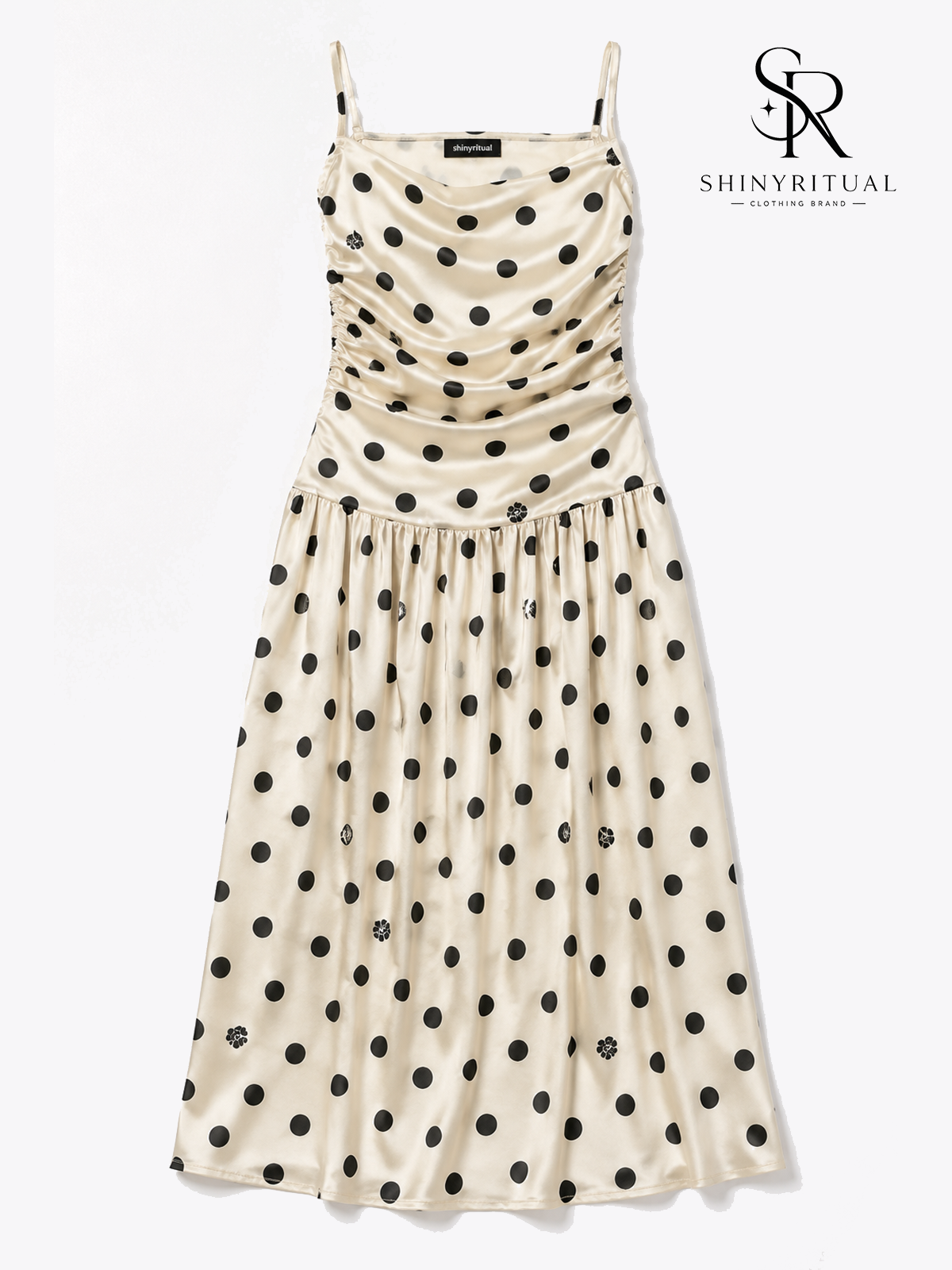 Roserie Polka Satin Slip Dress
