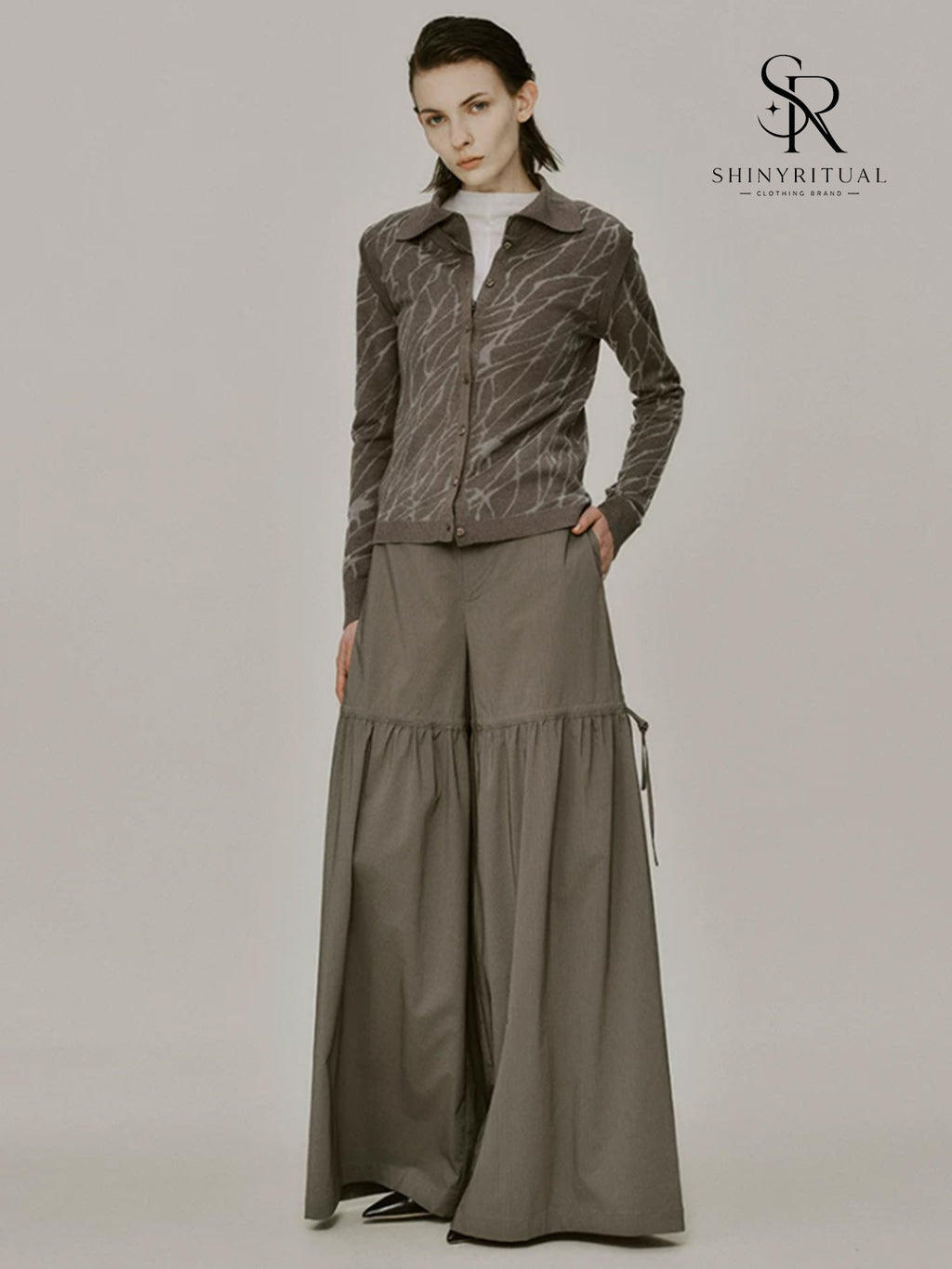 Mirewood Moss Stripe Wide Pants
