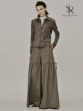 Mirewood Moss Stripe Wide Pants