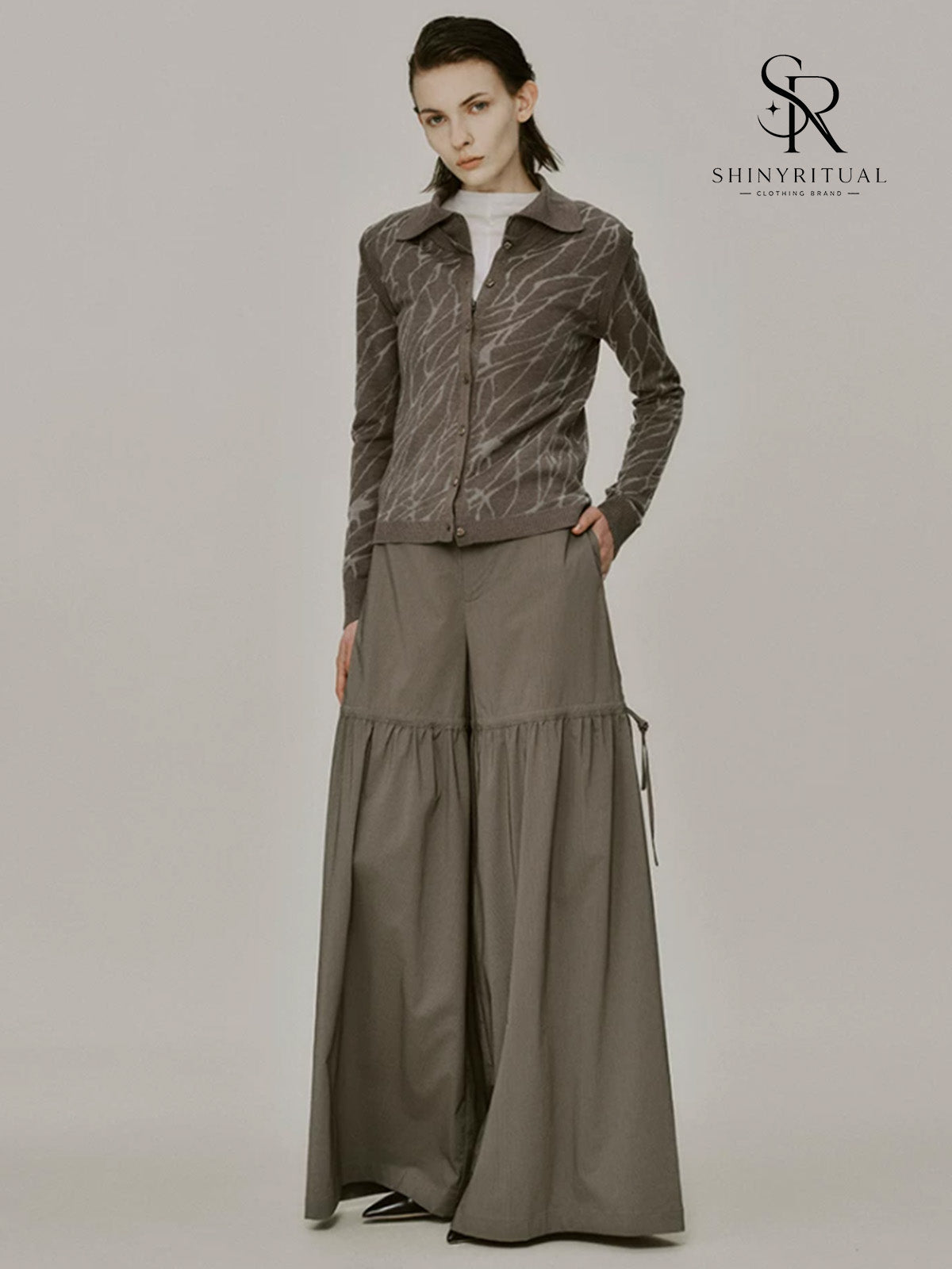 Mirewood Moss Stripe Wide Pants