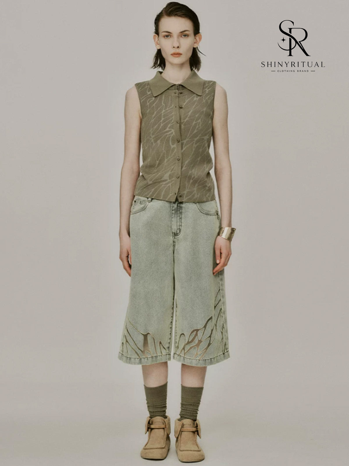 Mirelle Jacquard Knit Twinset Vest