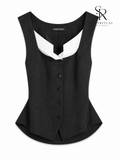 Veyra Charcoal Tailored Vest Top