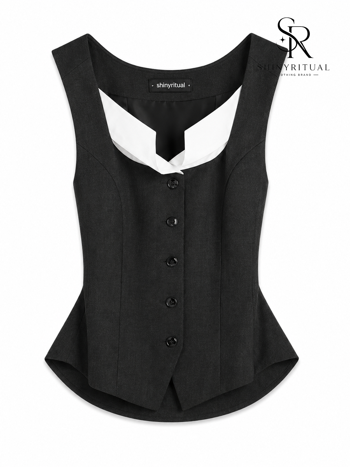 Veyra Charcoal Tailored Vest Top