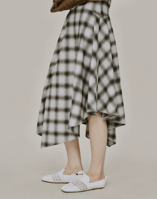 Bronelle Plaid Leather-Trim Dress