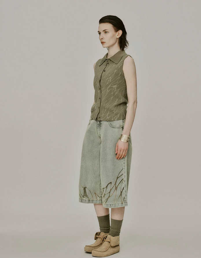 Mirelle Jacquard Knit Twinset Vest