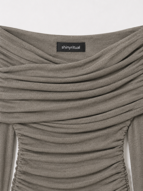 Ashlune Off-Shoulder Ruched Dress