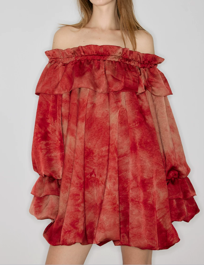 Crimson Tide Tie-Dye Shirt Dress