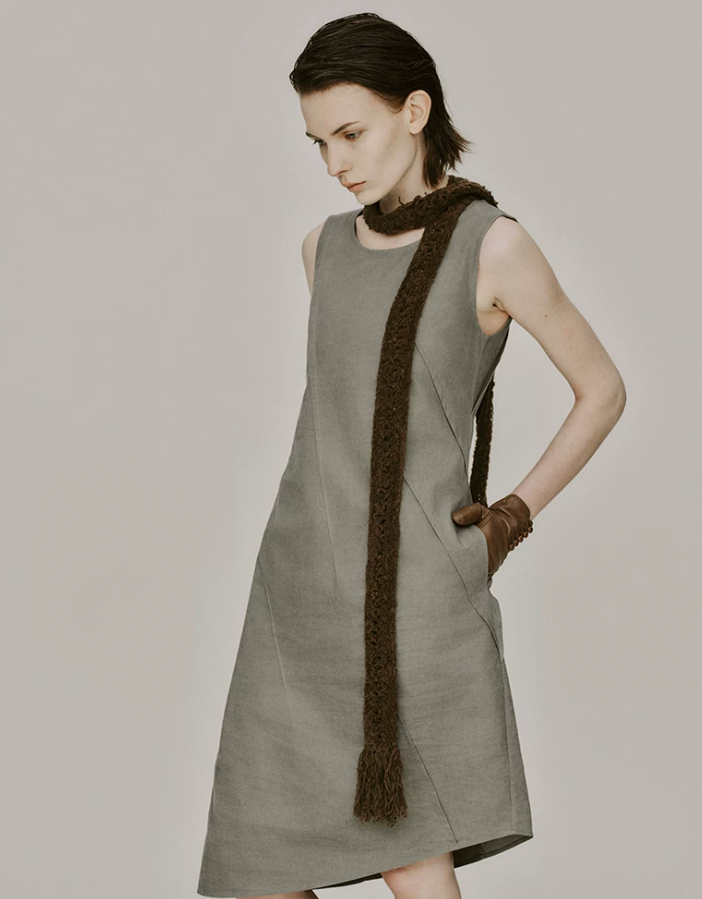 Elaris Sage Pleat Tank Dress