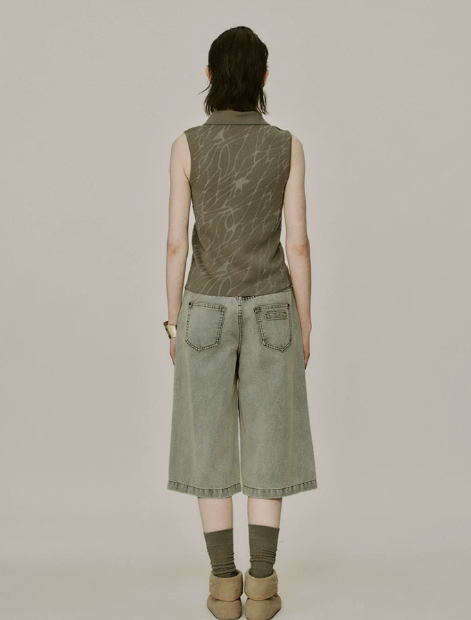 Aurevon Vintage Burnout Denim Shorts