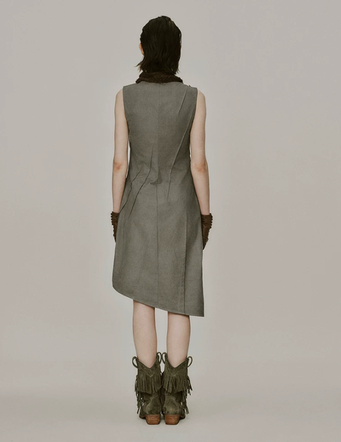 Elaris Sage Pleat Tank Dress