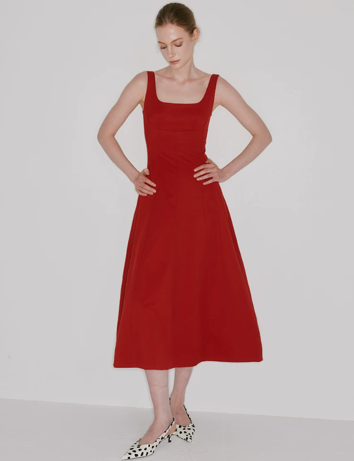Rougevia Square-Neck Maxi Dress