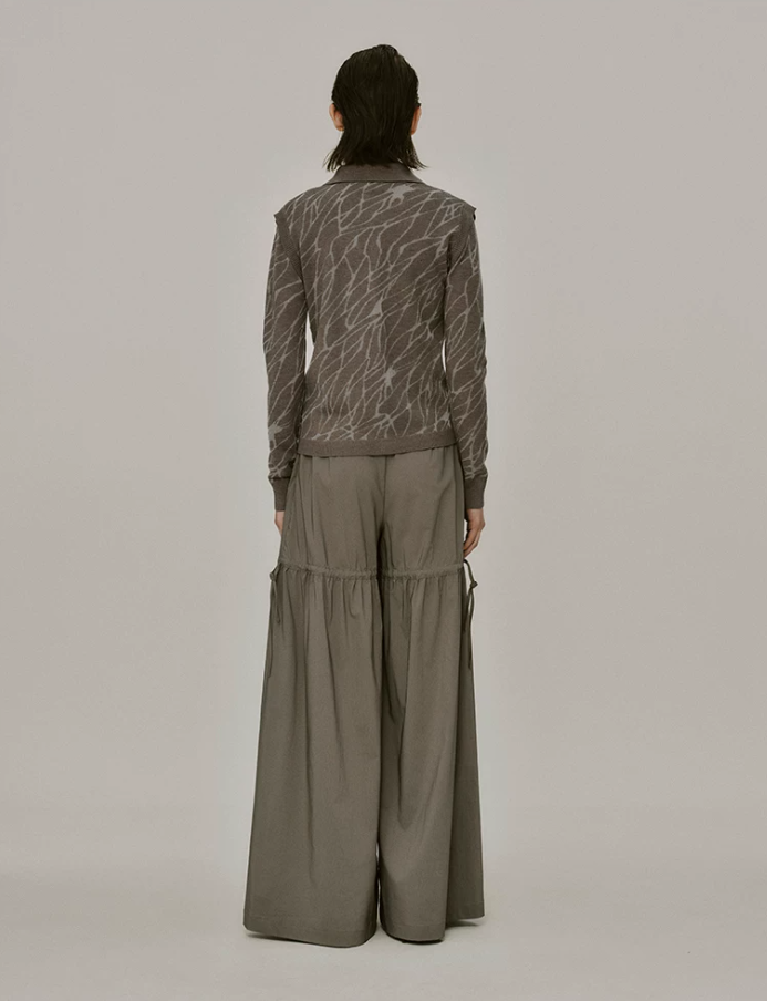 Mirewood Moss Stripe Wide Pants