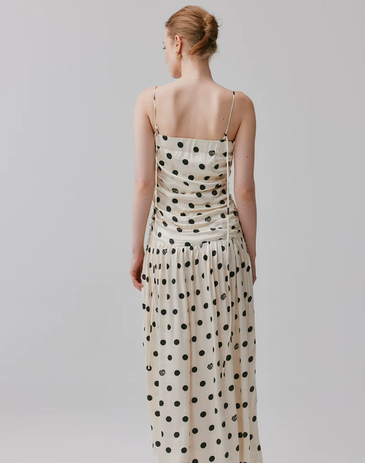 Roserie Polka Satin Slip Dress