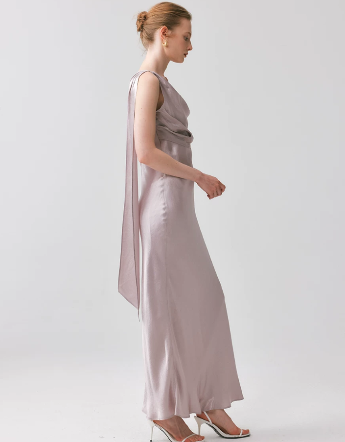 Lavelle Drape Ribbon Midi Dress