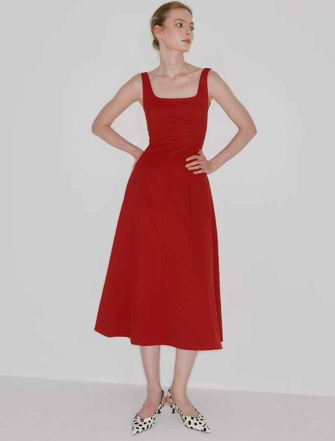 Rougevia Square-Neck Maxi Dress