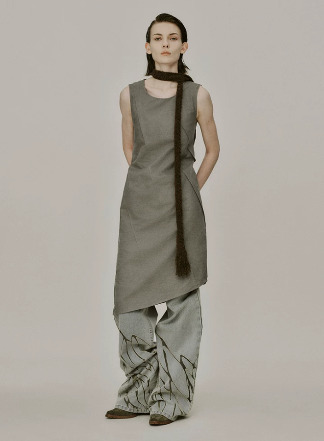 Elaris Sage Pleat Tank Dress