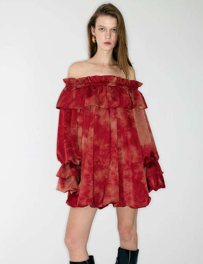 Crimson Tide Tie-Dye Shirt Dress