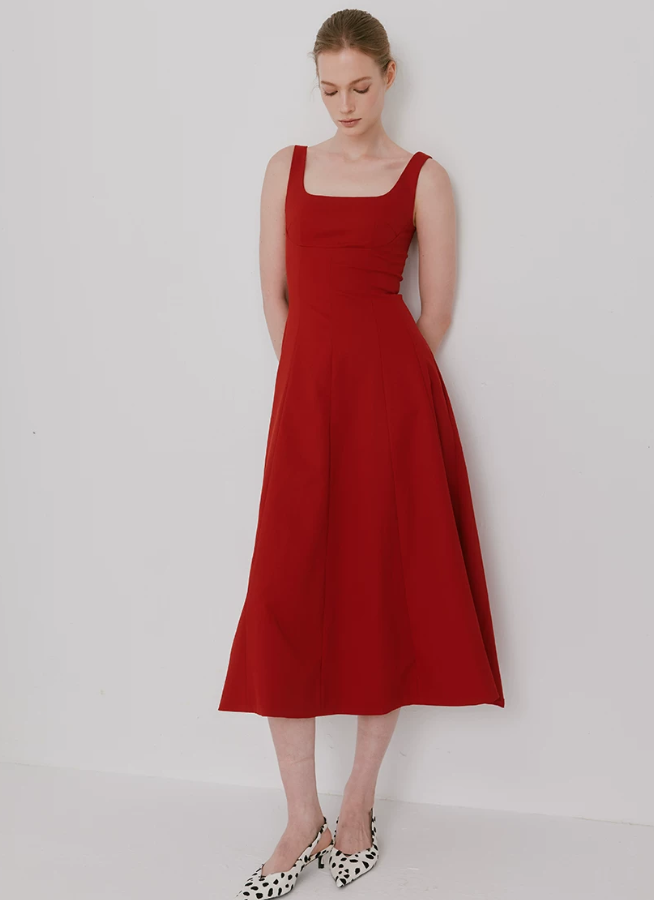 Rougevia Square-Neck Maxi Dress