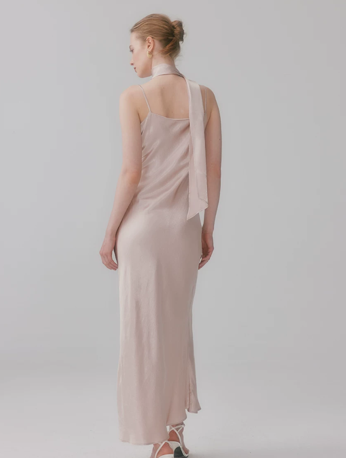 Lavelle Drape Ribbon Midi Dress