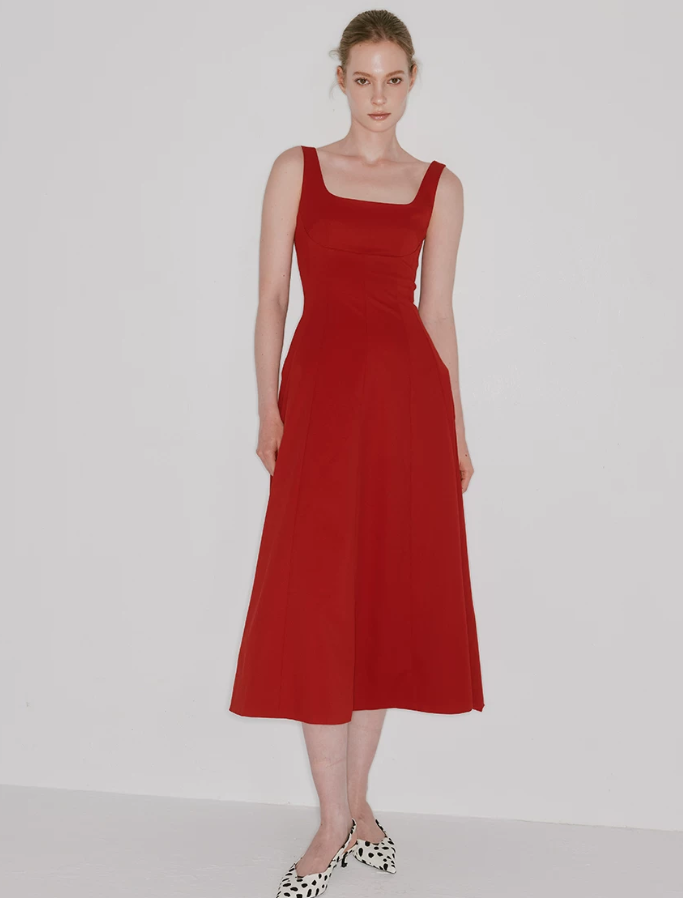 Rougevia Square-Neck Maxi Dress