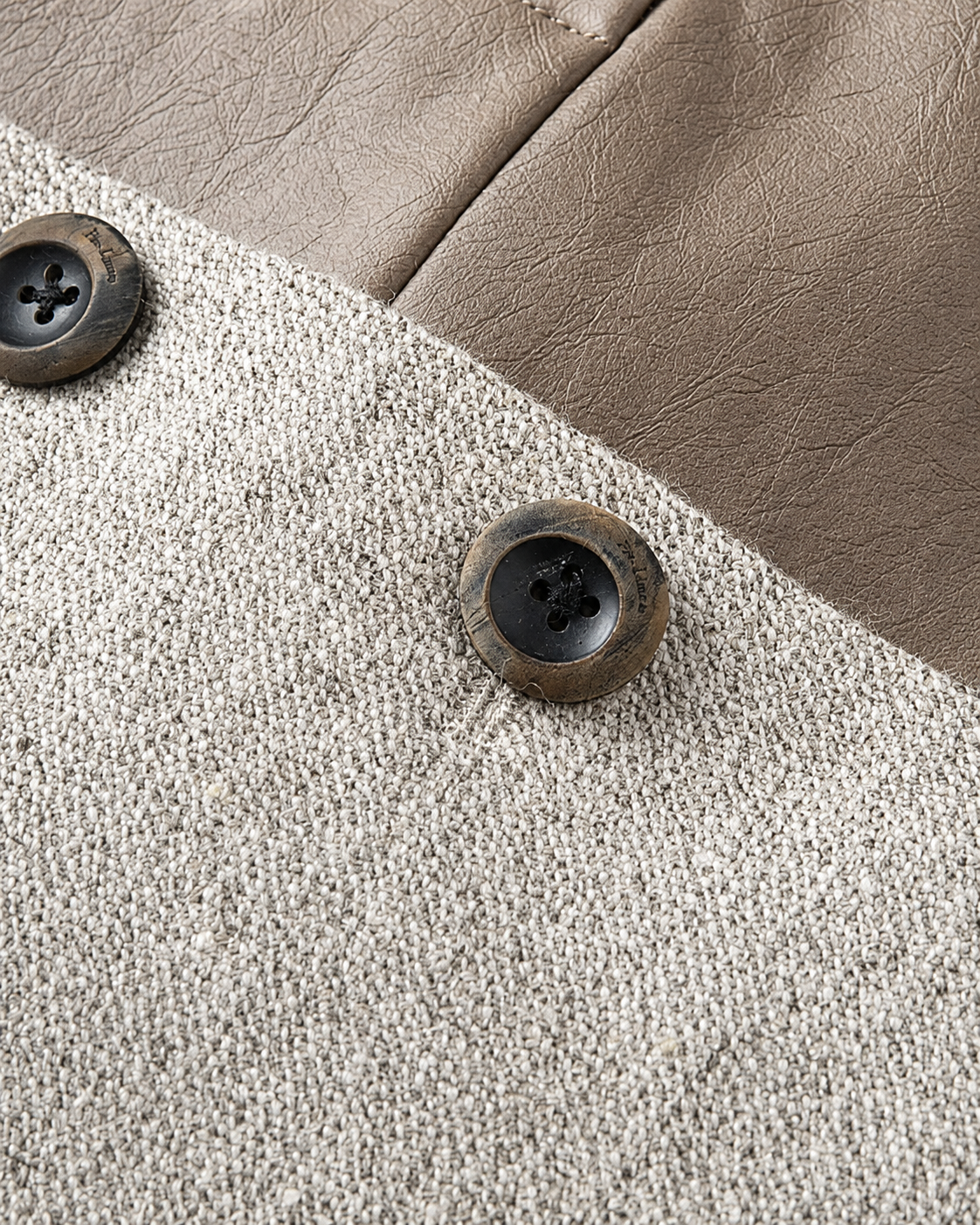 Velmira Leather-Panel Coffee Skirt
