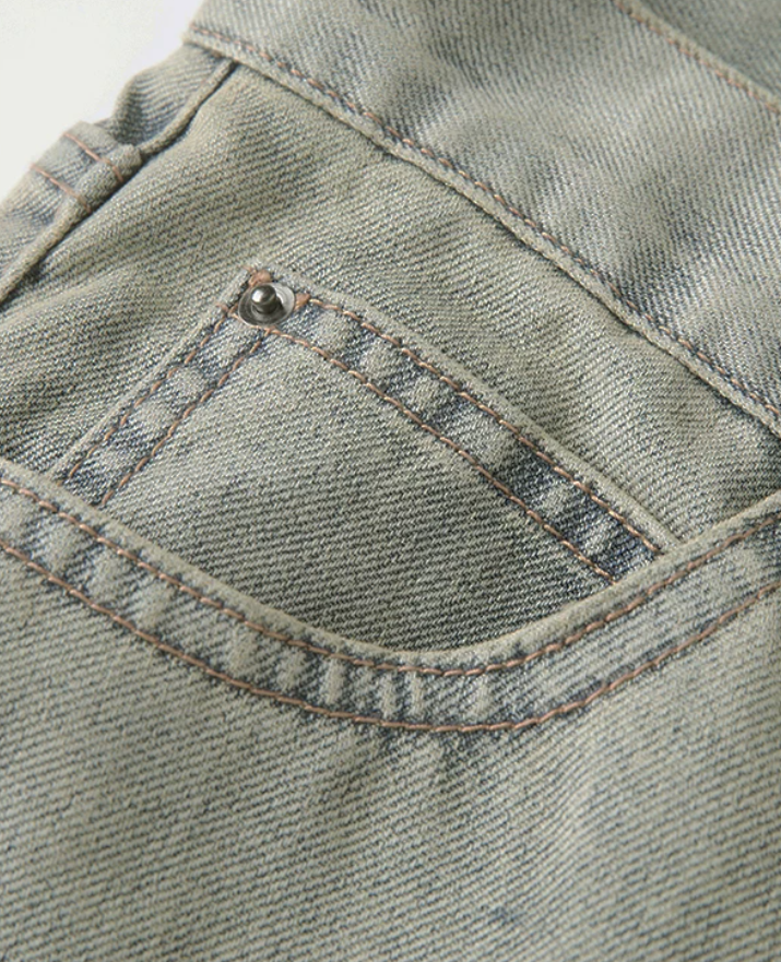 Aurevon Vintage Burnout Denim Shorts