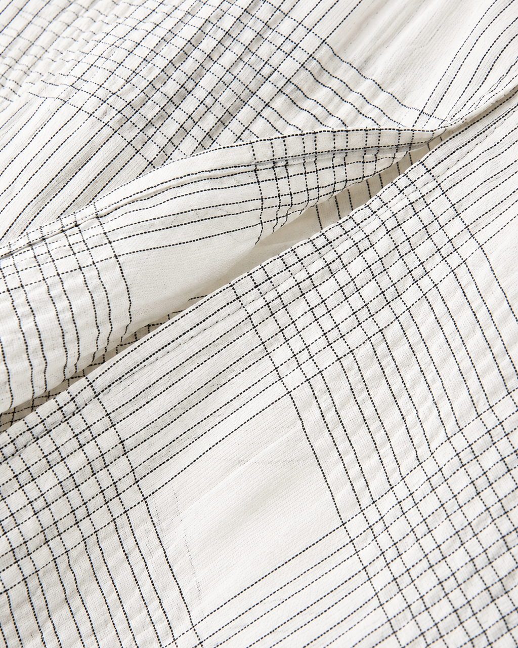 Ivresse Ivory Plaid Crossover Dress